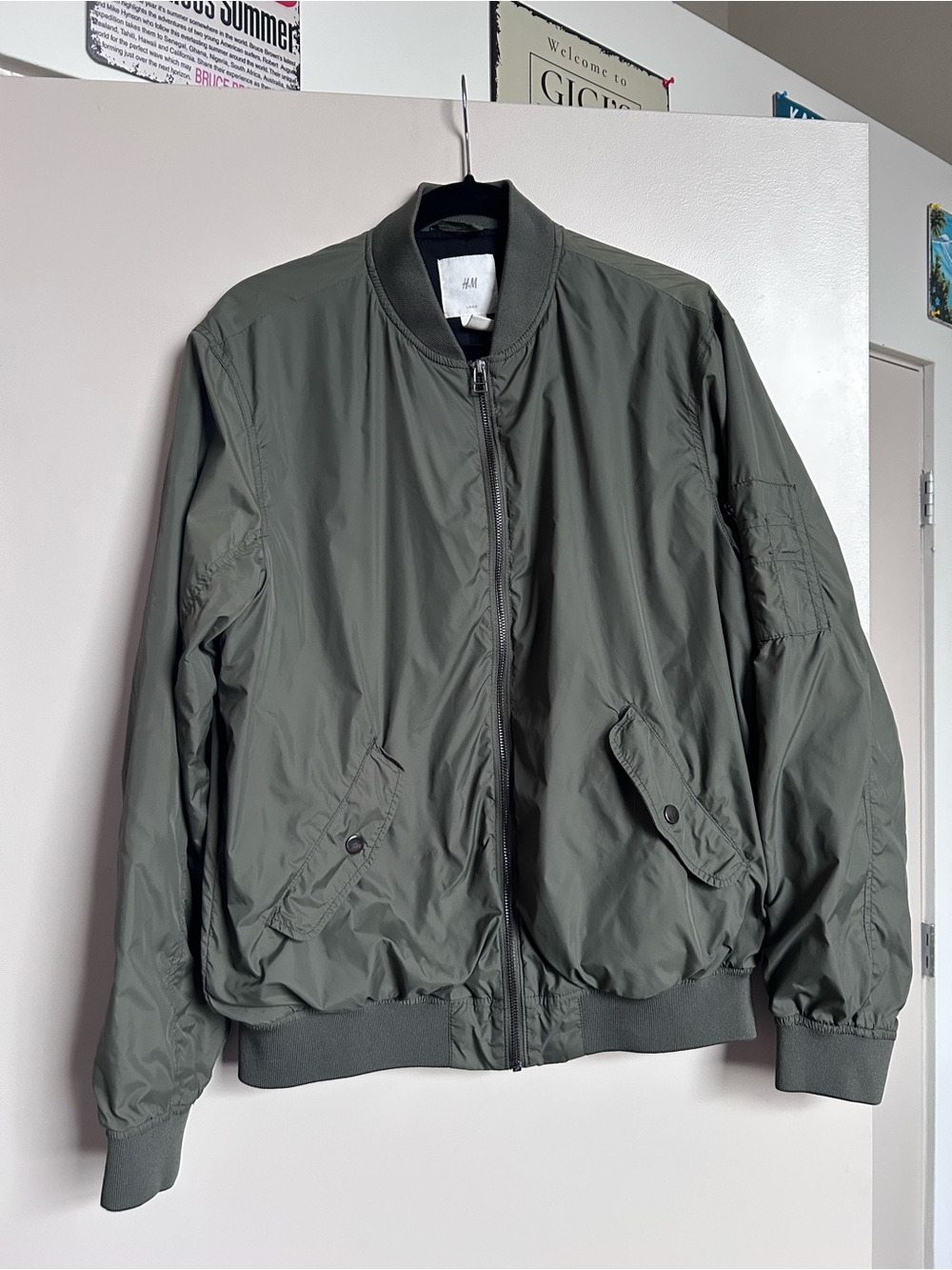 H&M Olive Bomber Jacket
